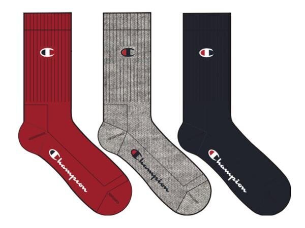 3pk crew socks champion legacy miehet grey u24558rs010 U24558RS010 hinta ja tiedot | Miesten sukat | hobbyhall.fi