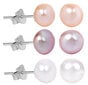 JwL Luxury Pearls Alennettu setti 3 paria helmikorvakoruja - valkoinen, lohi, violetti JL0426 sJL0426 hinta ja tiedot | Korvakorut | hobbyhall.fi