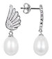 JwL Luxury Pearls Helmikorvakorut, joissa on valkoinen oikea helmi ja zirkoni JL0534 sJL0534 hinta ja tiedot | Korvakorut | hobbyhall.fi