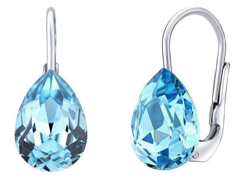 Silvego Hopeiset korvakorut sinisillä Swarovski ® Crystals SILVEGOVSW080E sSL3490 hinta ja tiedot | Korvakorut | hobbyhall.fi