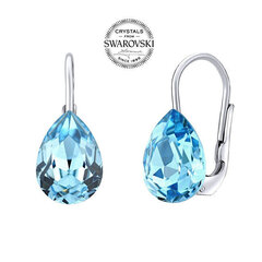 Silvego Hopeiset korvakorut sinisillä Swarovski ® Crystals SILVEGOVSW080E sSL3490 hinta ja tiedot | Korvakorut | hobbyhall.fi