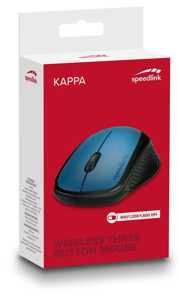 Speedlink-hiiri Kappa Wireless, sininen (SL-630011-BE) hinta ja tiedot | Hiiret | hobbyhall.fi