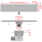 Pitkänomainen suihkukouru, 530x140 mm hinta ja tiedot | Lattiakaivot | hobbyhall.fi