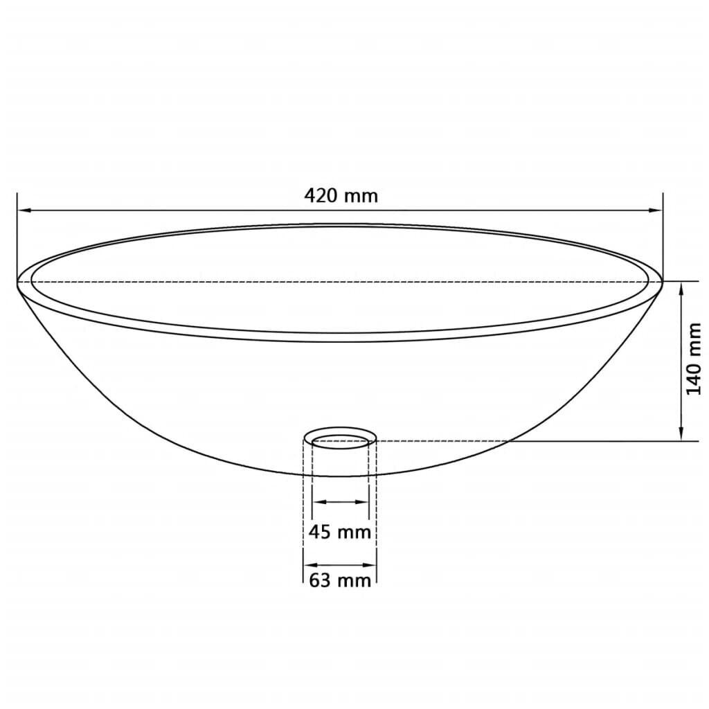 Pesuallas karkaistua lasia, 42 cm, musta hinta ja tiedot | Pesualtaat | hobbyhall.fi