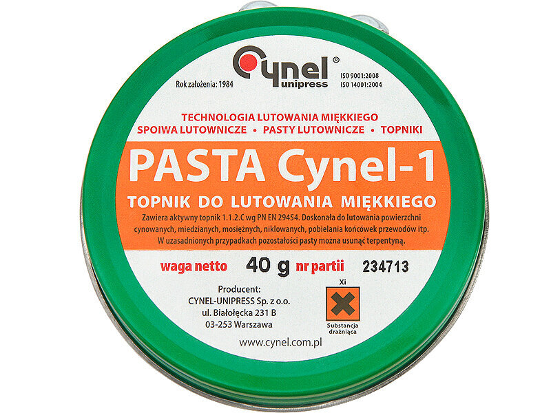 Juotospasta cynel-1 tahna 40g hinta ja tiedot | Käsityökalut | hobbyhall.fi