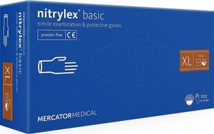 Kertakäyttöiset nitriilikäsineet Mercator Nitrylex Basic, XL koko 100 kpl hinta ja tiedot | Työkäsineet | hobbyhall.fi