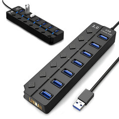 USB 3.0 -keskitin 7 portilla LIVMAN HC433B hinta ja tiedot | Adapterit | hobbyhall.fi
