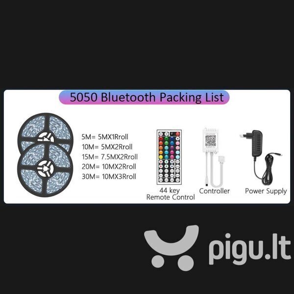 Smart LED-nauha 5050 RGB Bluetooth, 10 m hinta ja tiedot | LED-valonauhat | hobbyhall.fi