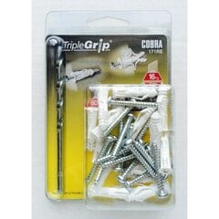 4mm Cobra White Triple Grip, 15 kpl, universaali seinäkiinnitys kipsilevyyn ja muuraukseen hinta ja tiedot | Käsityökalut | hobbyhall.fi