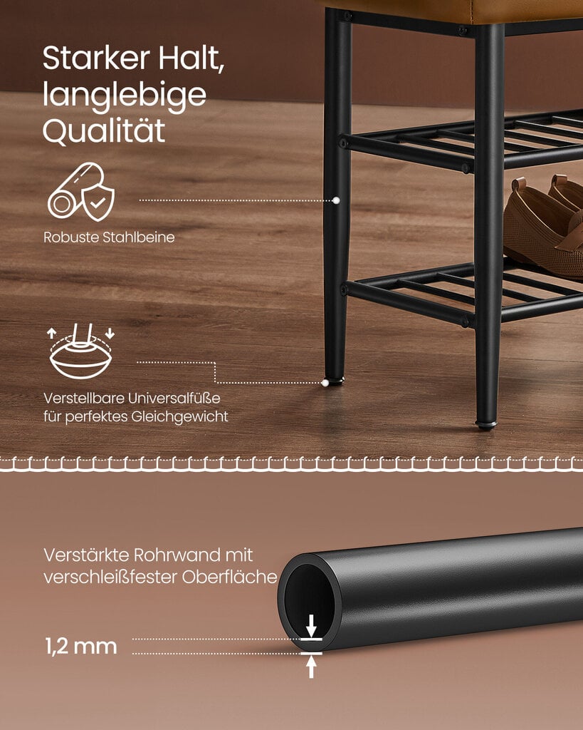 Eteisen tuoli Songmics, 50 x 80 x 30 cm, ruskea hinta ja tiedot | Eteisen lipastot | hobbyhall.fi