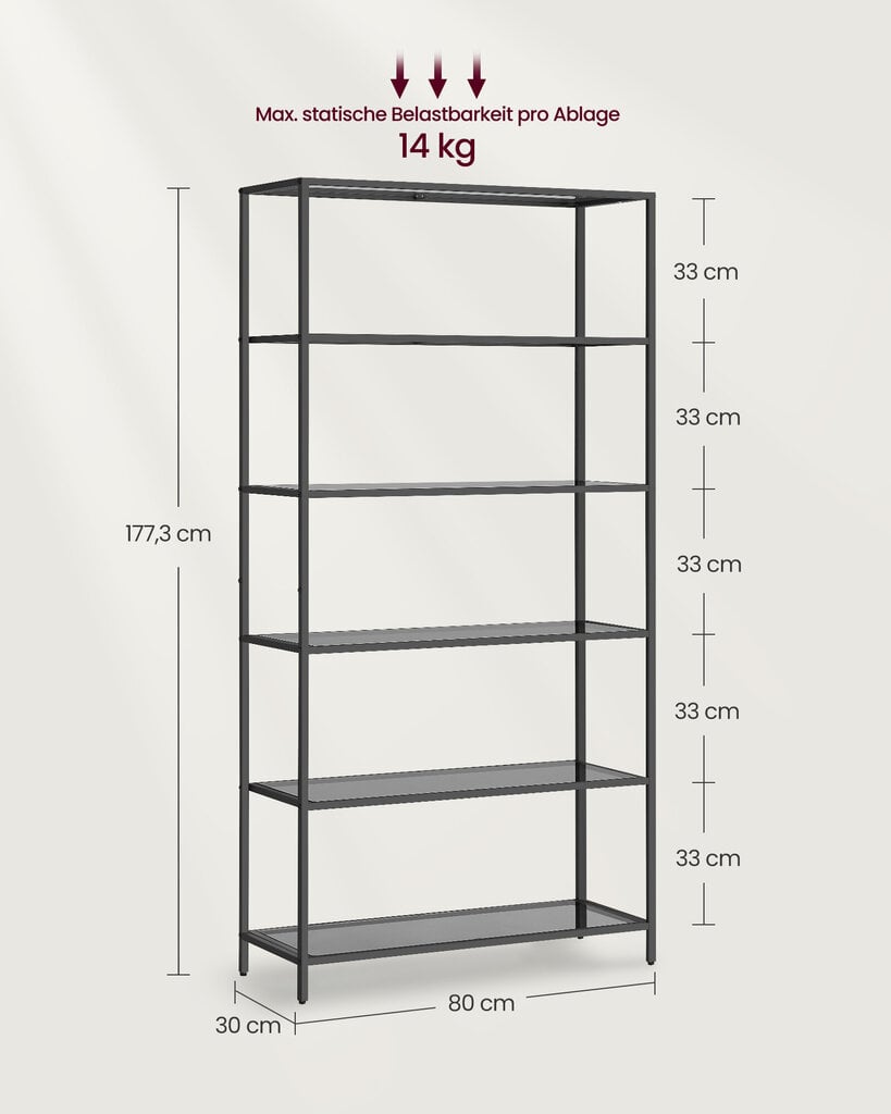 Hylly Songmics, 30 x 80 x 177,3 cm, musta hinta ja tiedot | Hyllyt | hobbyhall.fi