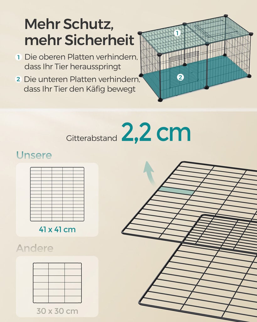 Eläinten häkki Songmics, 82 x 41 x 41 cm, musta hinta ja tiedot | Kuljetushäkit ja kuljetuslaatikot | hobbyhall.fi