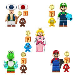 Rakennussetti Super Mario figuurit HeroBricks, 5kpl, 5cm hinta ja tiedot | LEGOT ja rakennuslelut | hobbyhall.fi