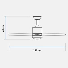 Kattotuuletin Universal Blue MIDI 4052W 55W (132 cm) hinta ja tiedot | Tuulettimet | hobbyhall.fi