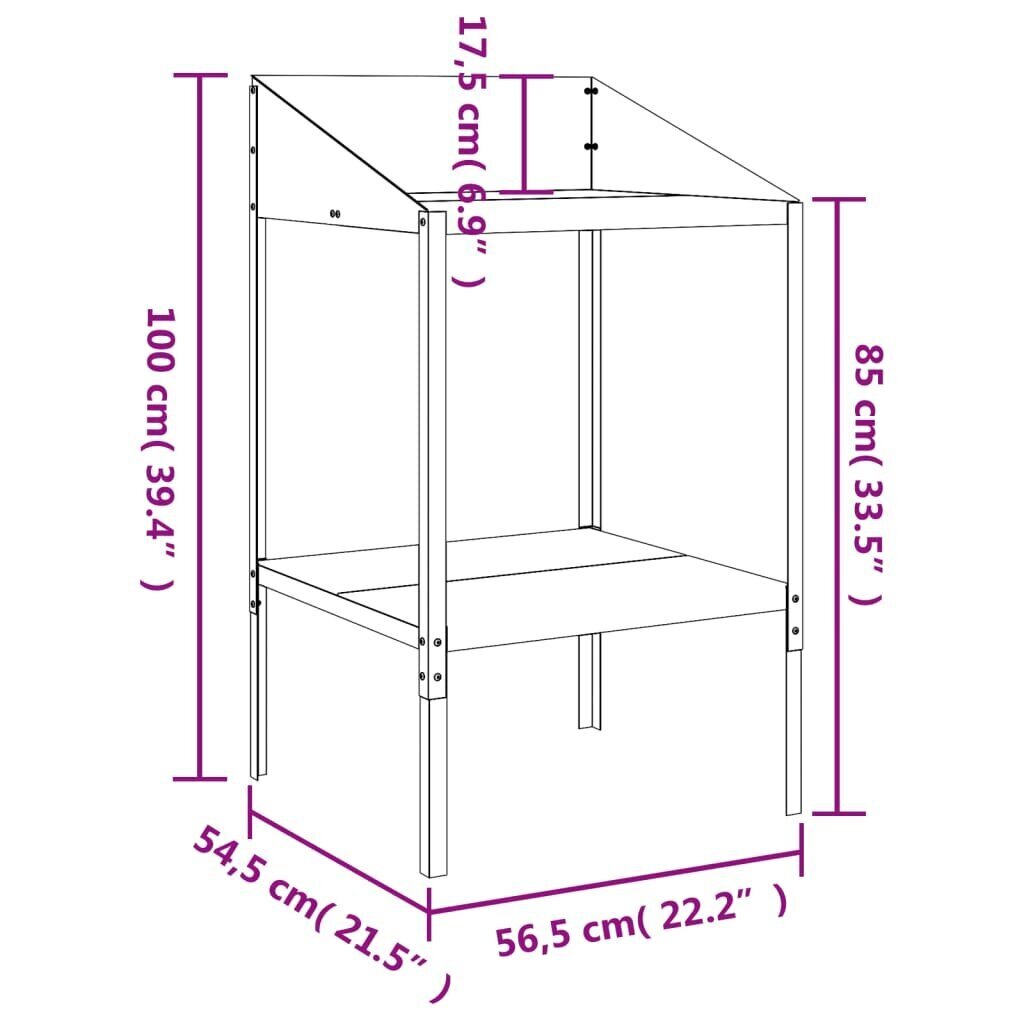 Kasvijalka vidaXL, 56,5x54,5x100 cm hinta ja tiedot | Kukkatelineet ja kukkapöydät | hobbyhall.fi