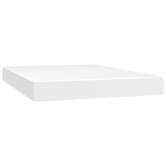 Sänky jousilla ja patjalla vidaXL, valkoinen, 140x190 cm., keinonahkaa hinta ja tiedot | Sängyt | hobbyhall.fi