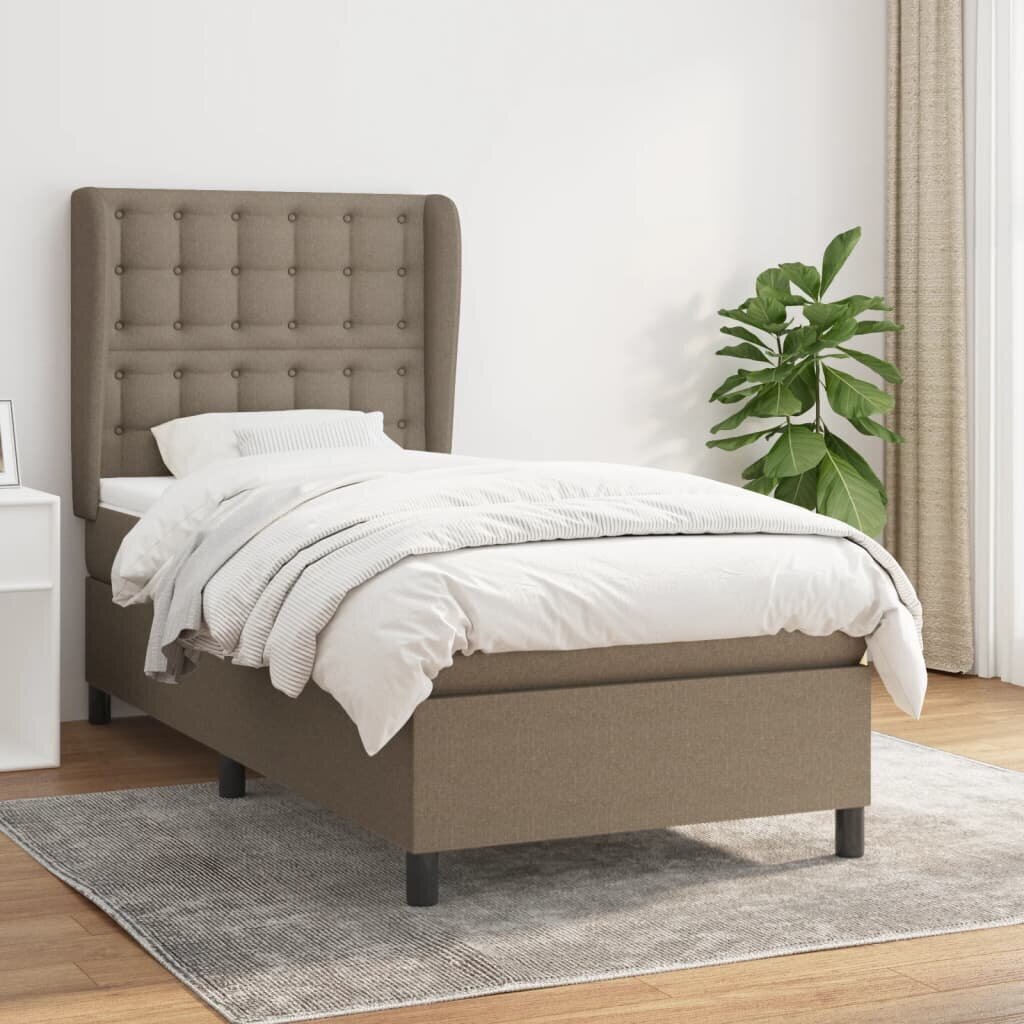 Sänky jousilla ja patjalla vidaXL, 90x190 cm, beige hinta ja tiedot | Sängyt | hobbyhall.fi