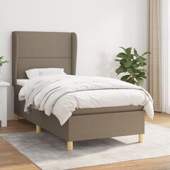 vidaXL Sänky jousilla ja patjalla, taupe, 90x190 cm, kangas hinta ja tiedot | Sängyt | hobbyhall.fi