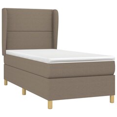 vidaXL Sänky jousilla ja patjalla, taupe, 90x190 cm, kangas hinta ja tiedot | Sängyt | hobbyhall.fi