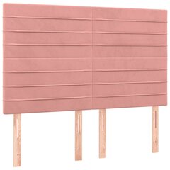 vidaXL Box jousisänky patjalla, pinkki, 140x190 cm, sametti hinta ja tiedot | Sängyt | hobbyhall.fi