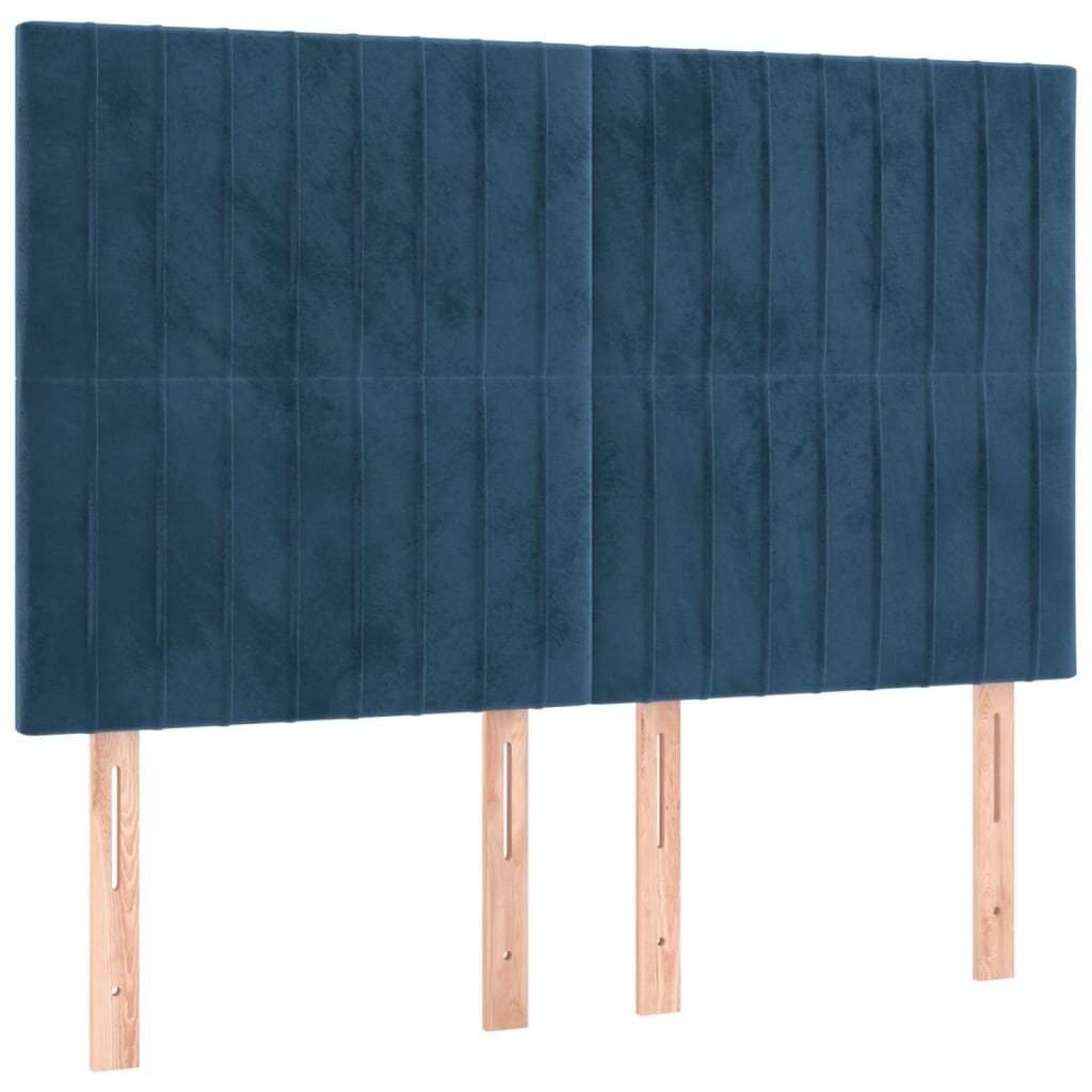 Sänky jousilla ja patjalla vidaXL, Velvet, 140x190 cm, sininen hinta ja tiedot | Sängyt | hobbyhall.fi