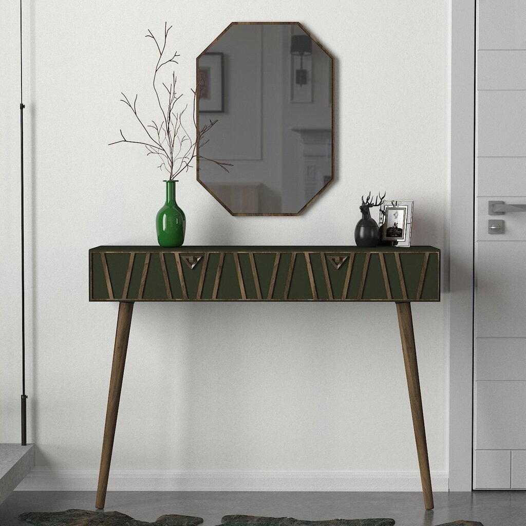 Konsolipöytä ja peilisetti Kalune Design Forest Aynali, ruskea/tummanvihreä hinta ja tiedot | Sivupöydät | hobbyhall.fi