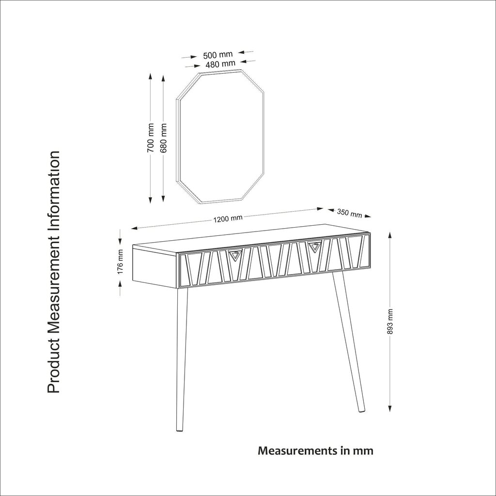 Konsolipöytä ja peilisetti Kalune Design Forest Aynali, ruskea/tummanvihreä hinta ja tiedot | Sivupöydät | hobbyhall.fi