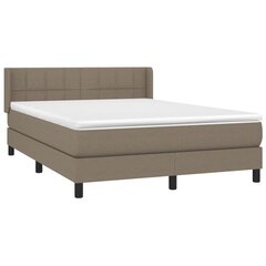 Sänky jousilla ja patjalla vidaXL, 140x190 cm, beige hinta ja tiedot | Sängyt | hobbyhall.fi