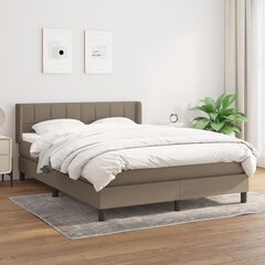 Sänky jousilla ja patjalla vidaXL, 140x190 cm, beige hinta ja tiedot | Sängyt | hobbyhall.fi