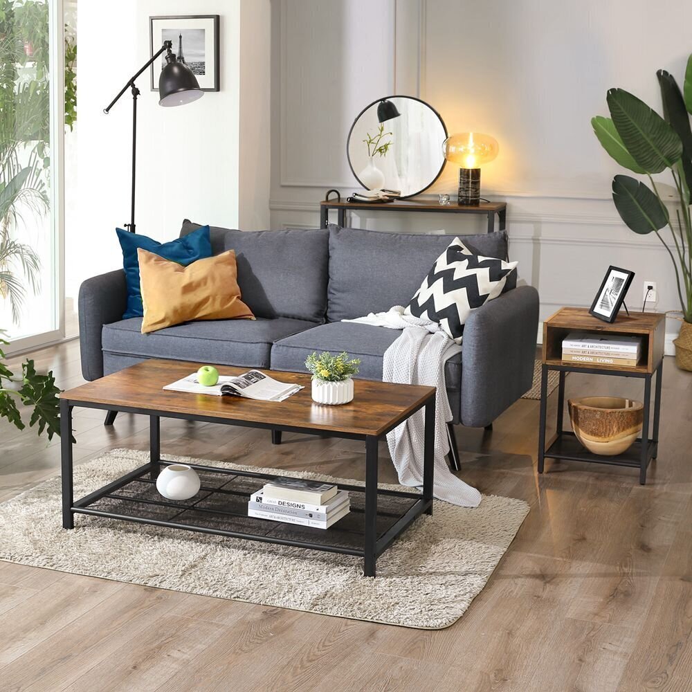 Konsolipöytä 100x35x80 cm, ruskea/musta hinta ja tiedot | Sivupöydät | hobbyhall.fi