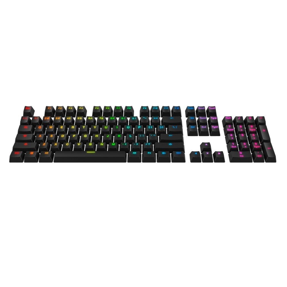 SILENTIUM PC Gear Keycap Set KC104 Black hinta ja tiedot | Näppäimistöt | hobbyhall.fi