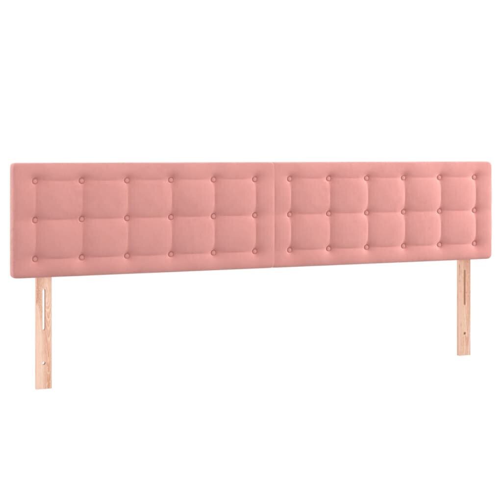 vidaXL Box jousisänky patjalla, pinkki, 160x200 cm, sametti hinta ja tiedot | Sängyt | hobbyhall.fi