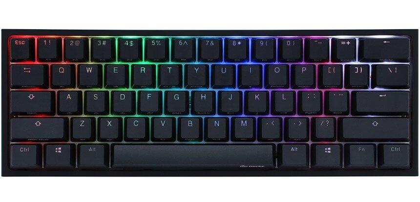 Ducky One 2 Mini RGB Black US Cherry MX Silent Red Switch hinta ja tiedot | Näppäimistöt | hobbyhall.fi