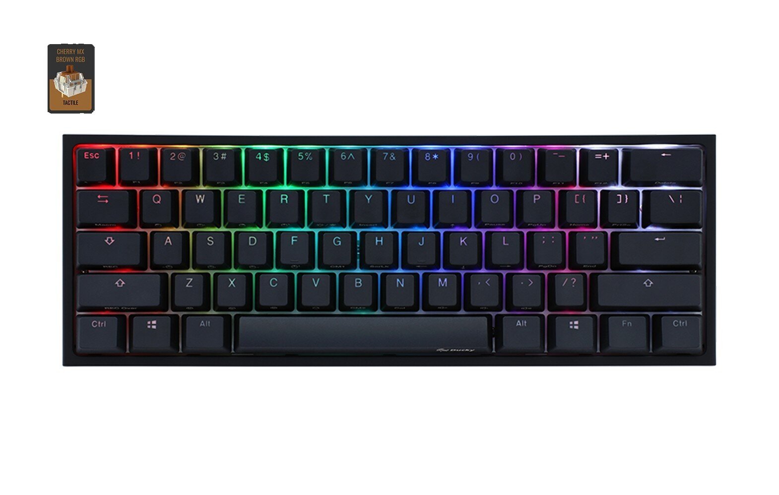 Ducky One 2 Mini RGB Black US Cherry MX Silent Red Switch hinta ja tiedot | Näppäimistöt | hobbyhall.fi