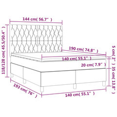 Sänky vidaXL, 140x190 cm, vihreä hinta ja tiedot | Sängyt | hobbyhall.fi