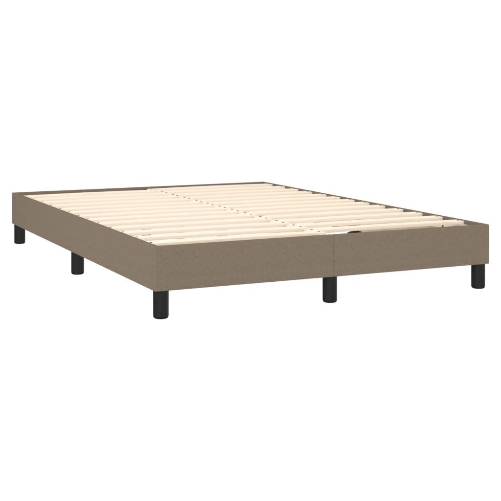 Sänky jousilla/patjalla/LED vidaXL, 140x190 cm, beige hinta ja tiedot | Sängyt | hobbyhall.fi