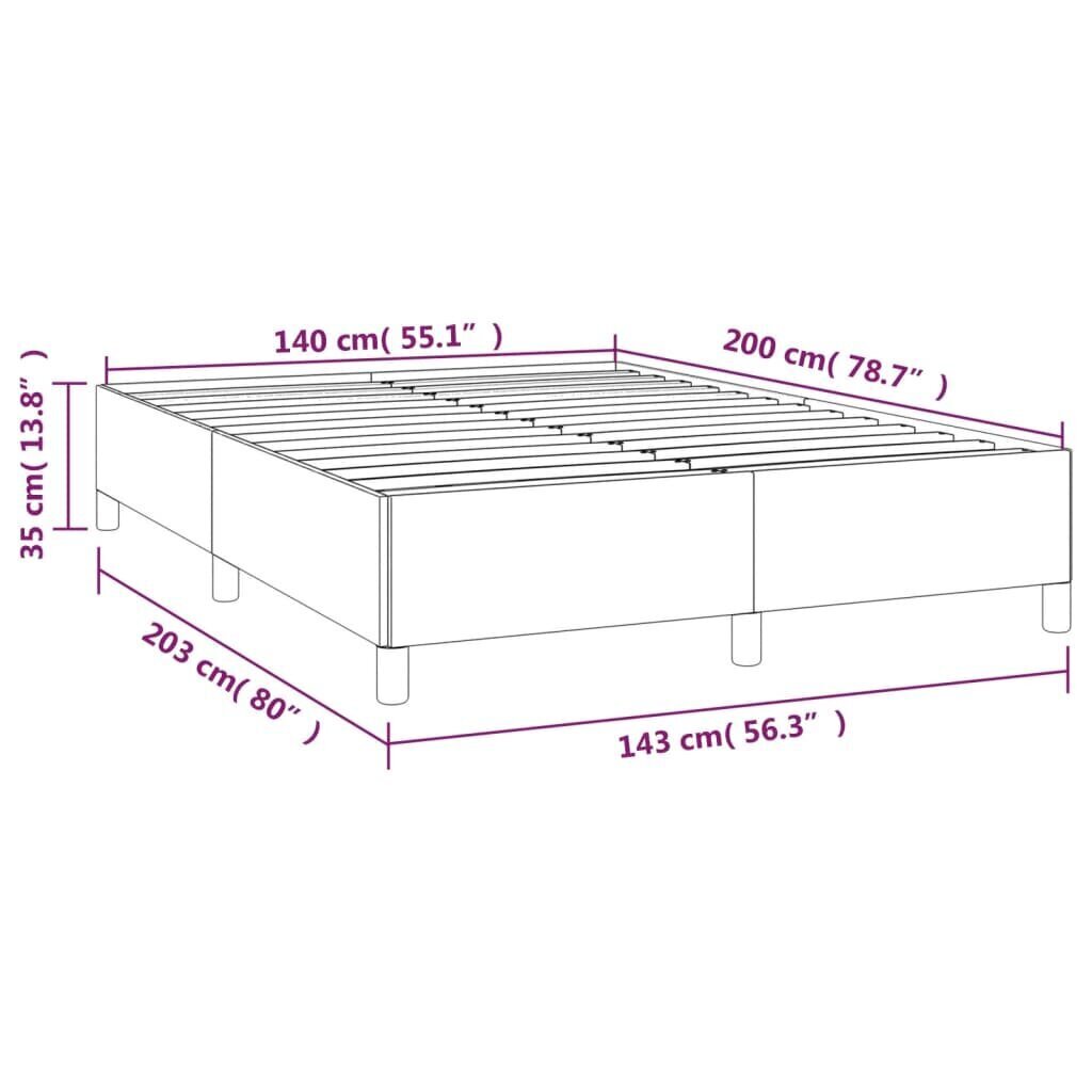 Sänky jousilla ja patjalla vidaXL, 140x200 cm, ruskea hinta ja tiedot | Sängyt | hobbyhall.fi