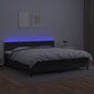 vidaXL Sänky jousilla/patjalla/LED, musta 200x200cm tekonahka hinta ja tiedot | Sängyt | hobbyhall.fi