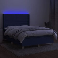 Sänky jousilla/patja/LED vidaXL, Kangas, 140x200 cm, sininen hinta ja tiedot | Sängyt | hobbyhall.fi