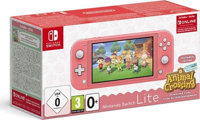 Nintendo Switch Lite -pelikonsoli- Coral + Animal Crossing: New Horizons hinta ja tiedot | Pelikonsolit | hobbyhall.fi