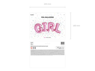 Folioilmapallot Girl 74x33 cm, pinkki, 50 kpl. hinta ja tiedot | Ilmapallot | hobbyhall.fi