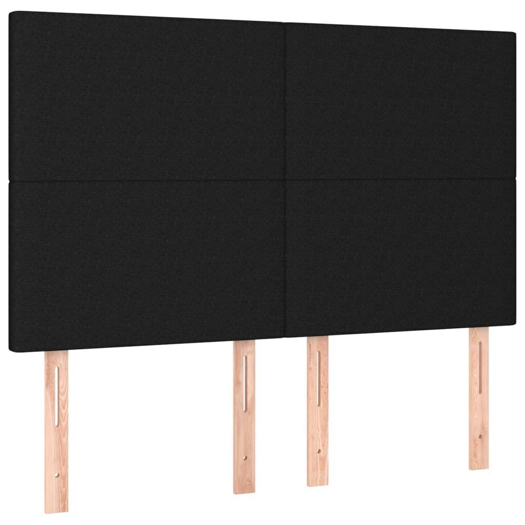 Sänky jousilla/patjalla/LED vidaXL, 140x190 cm, musta hinta ja tiedot | Sängyt | hobbyhall.fi