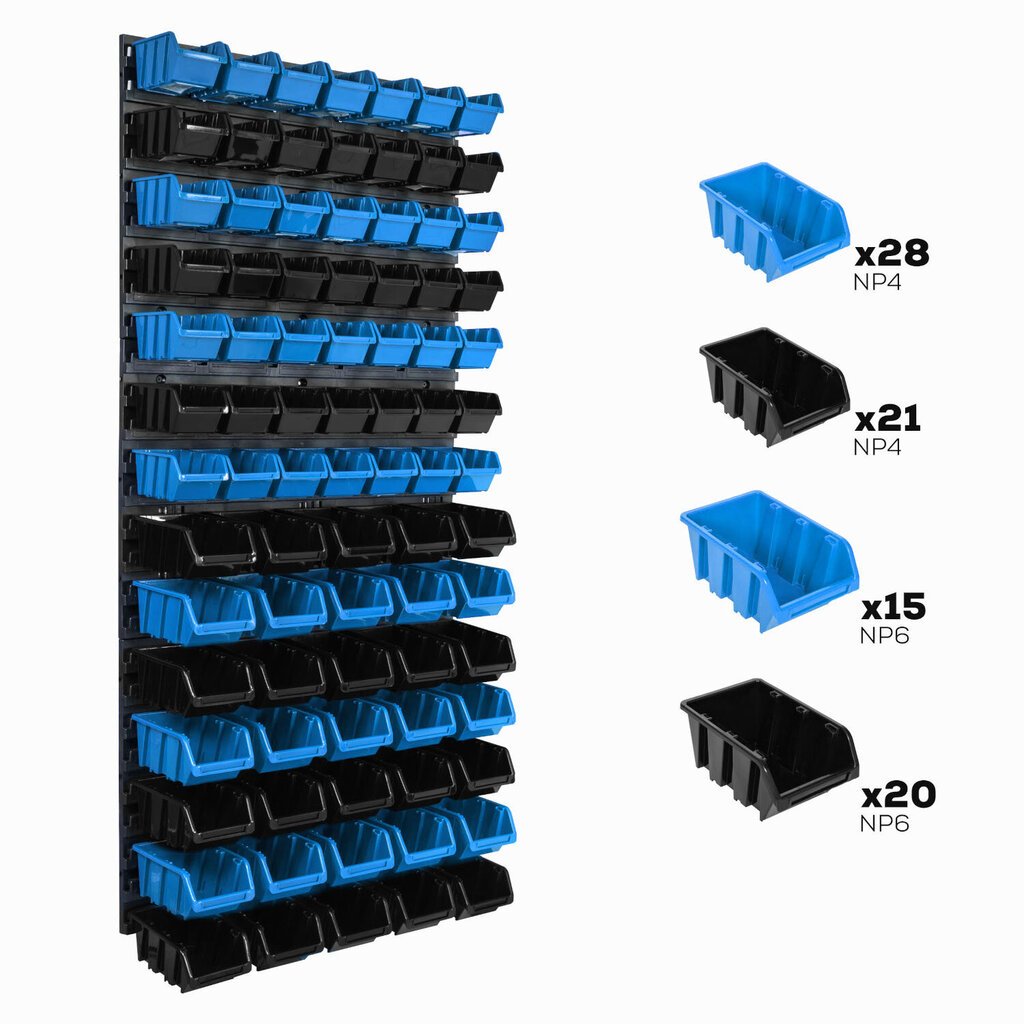 Seinähylly työkaluille 576 x 1170 mm, 84 kpl hinta ja tiedot | Työkalupakit ja muu työkalujen säilytys | hobbyhall.fi