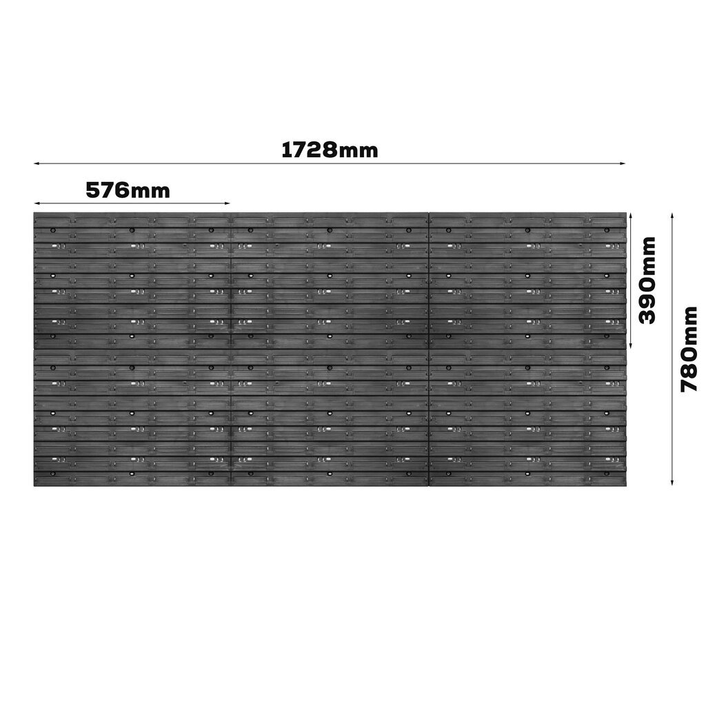 Työkaluseinä 1728 x 780 mm 84 kpl hinta ja tiedot | Työkalupakit ja muu työkalujen säilytys | hobbyhall.fi