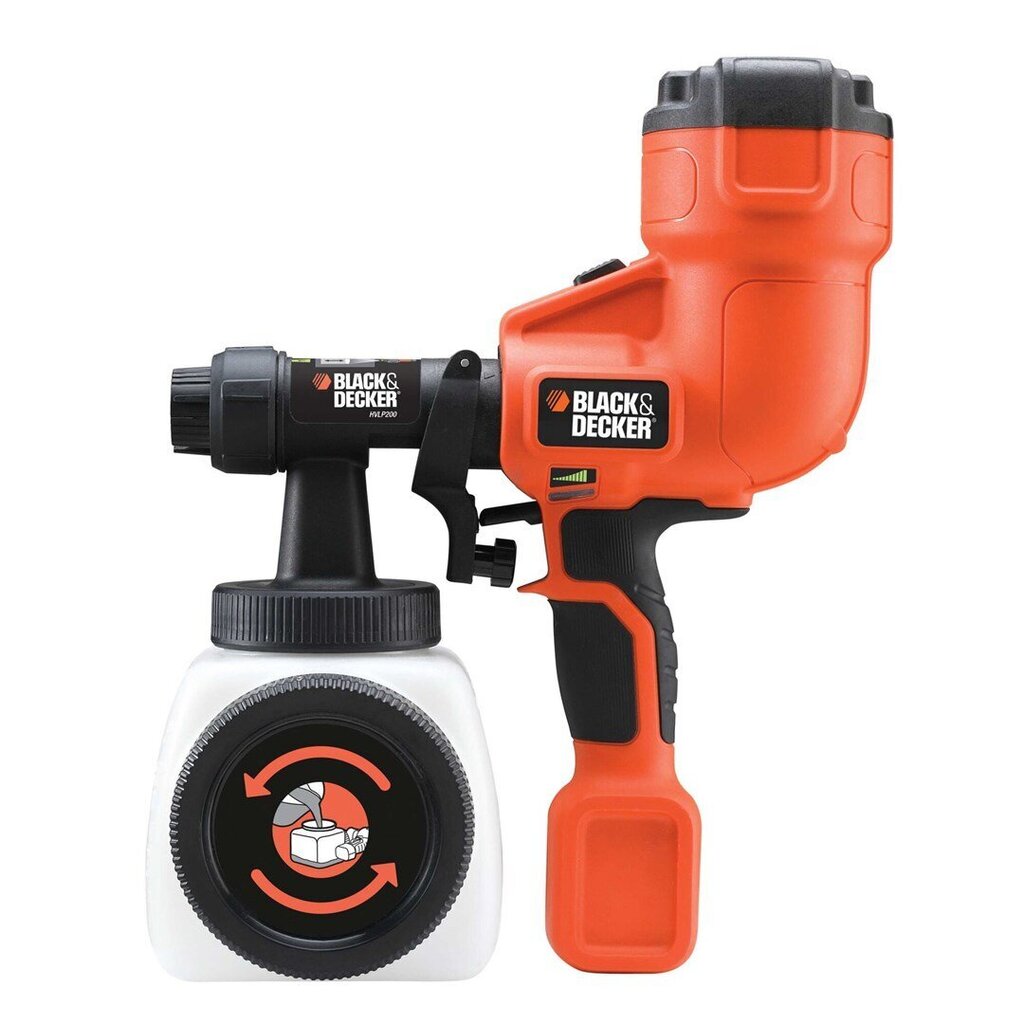 Sähköinen maaliruisku Black&Decker HVLP200, 400 W, ilman akkua ja laturia hinta ja tiedot | Maaliruiskut | hobbyhall.fi