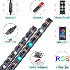 Automaattinen LED -sisustusvalaistus DC5V USB -yhteys Autoladger Lichtbag 5050Led Light Lighting Auto App Control -kaukosäädintä ympäröivän valaistuksen autossa hinta ja tiedot | LED-valonauhat | hobbyhall.fi