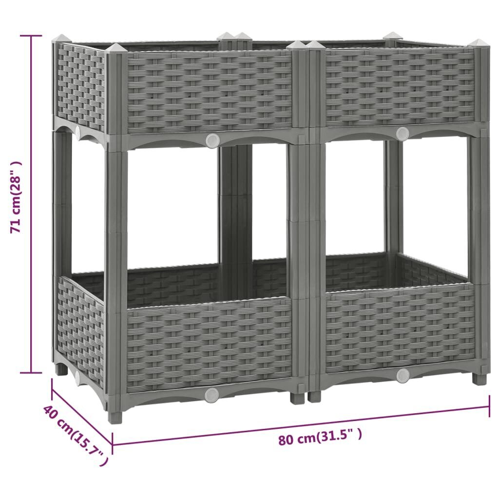 Korkea pinnasänky vidaXL, 80x40x71 cm hinta ja tiedot | Istutusruukut ja minikasvihuoneet | hobbyhall.fi