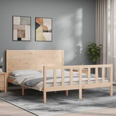 Sänky vidaXL, 150x200 cm, ruskea hinta ja tiedot | Sängyt | hobbyhall.fi