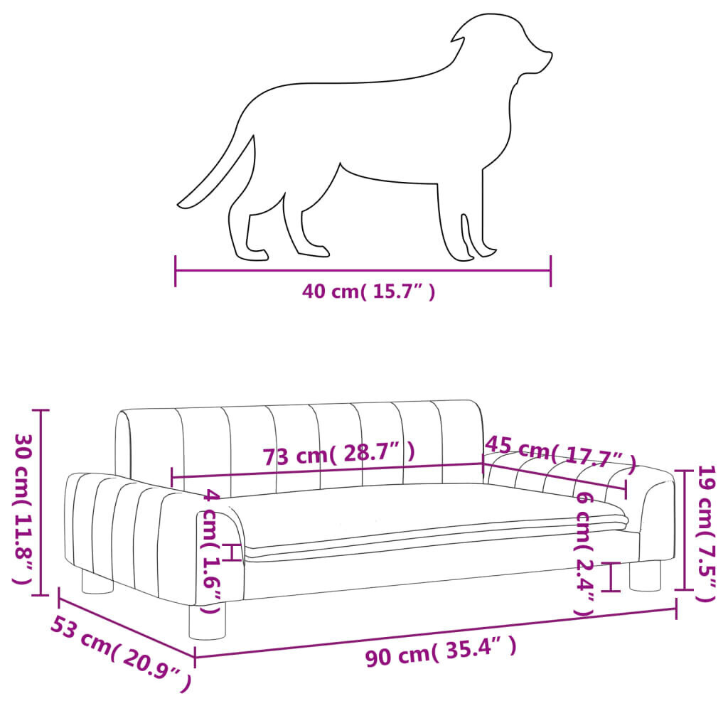 Kangassänky koirille vidaXL, 90x53x30 cm, musta hinta ja tiedot | Pedit ja pesät | hobbyhall.fi