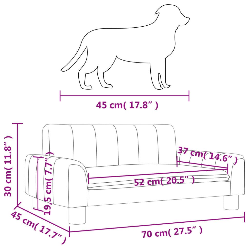 Kangassänky koirille VidaXL, 70x45x30 cm hinta ja tiedot | Pedit ja pesät | hobbyhall.fi